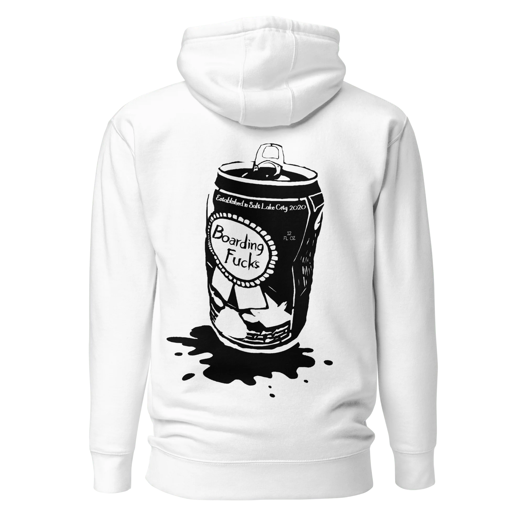 Boarding Fucks Hoodie - Beer Can - Image 4