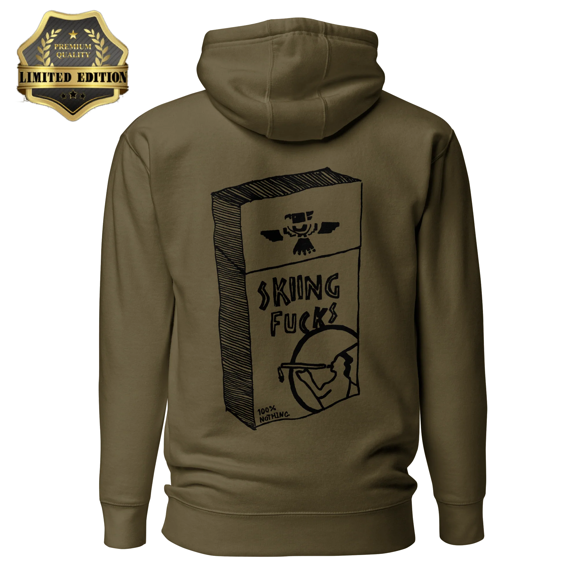 Skiing Fucks Hoodie - Cig Pack - Image 3