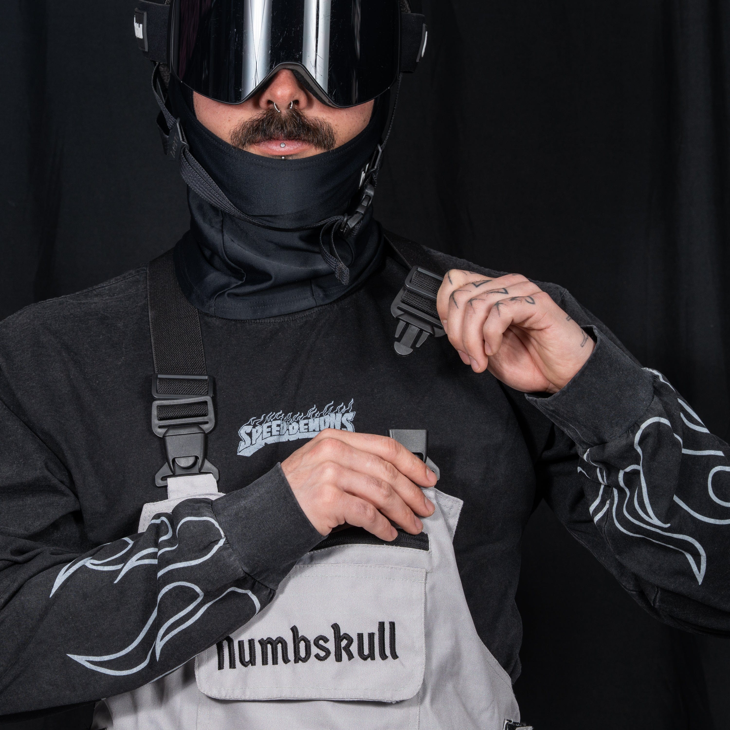 Slacker Baggy Snow Bib: Grey - Image 5